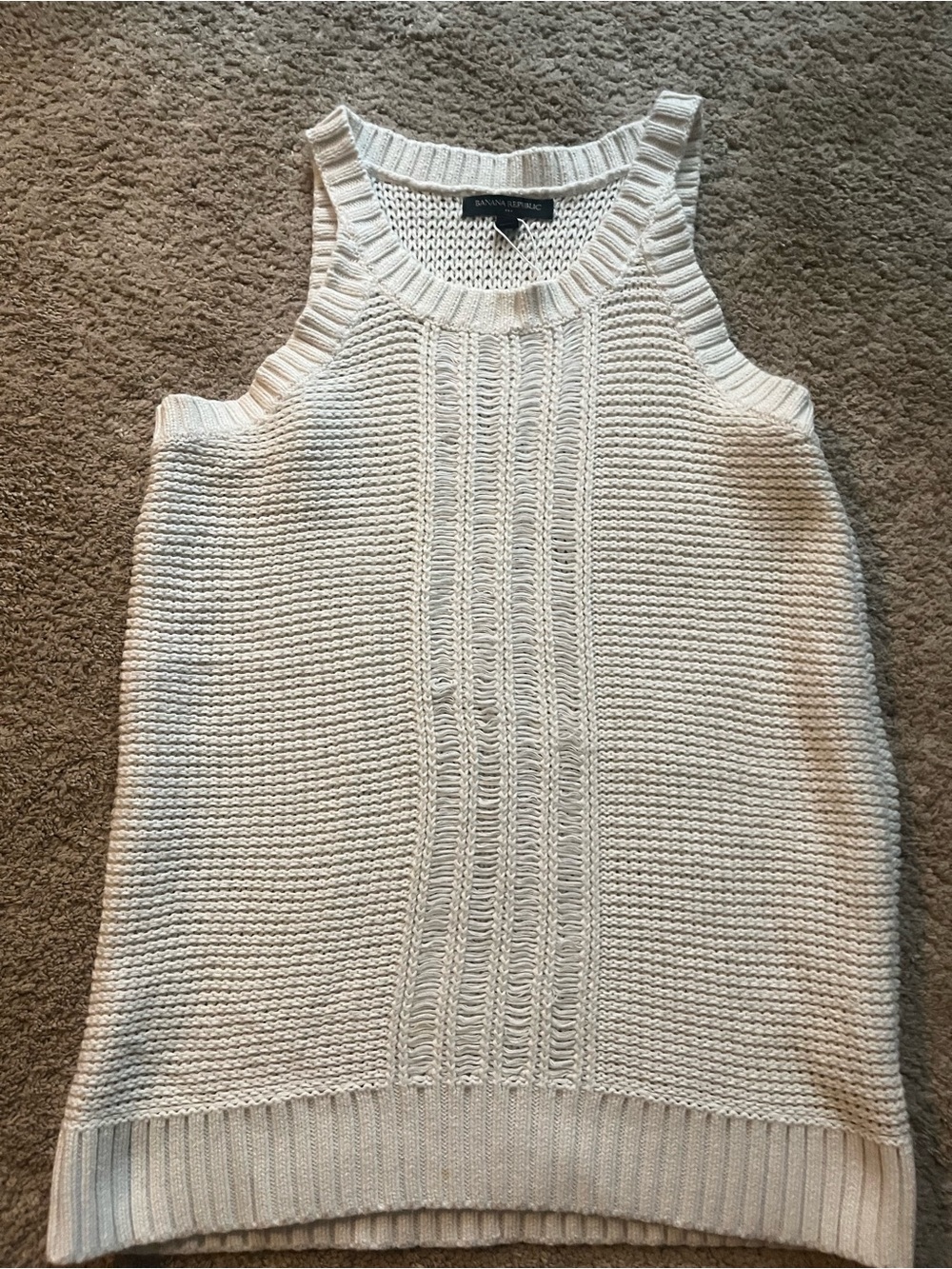 Banana Republic Cream Cable-Knit Tank